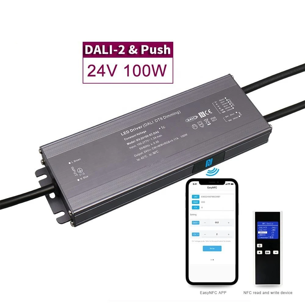 ไดร์เวอร์ LED ลดแสง CCT แรงดันคงที่ 100W DALI