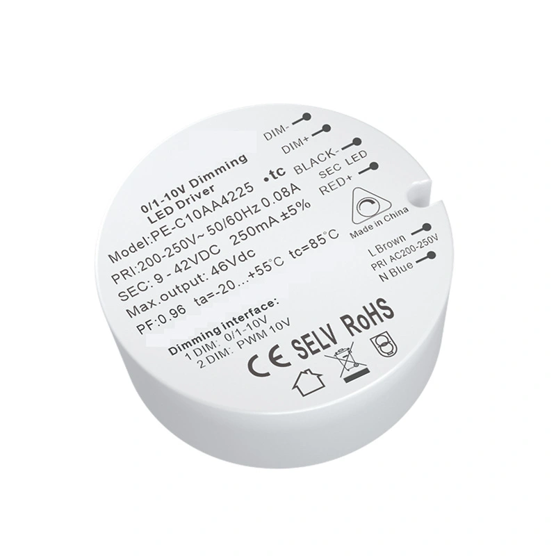 ไดร์เวอร์ LED หรี่แสงได้ 0-10V คงที่ในปัจจุบัน 10W