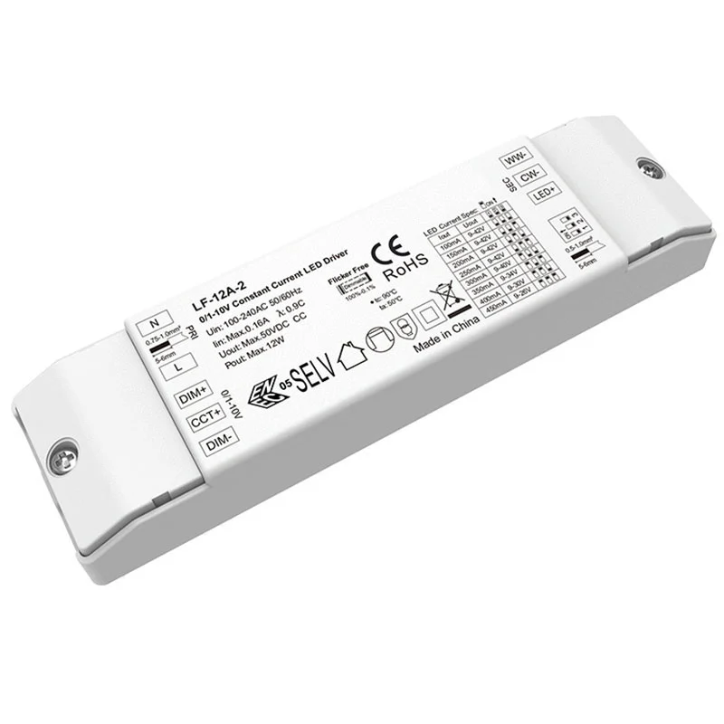 ไดร์เวอร์ LED หรี่แสง CCT คงที่ในปัจจุบัน 12W