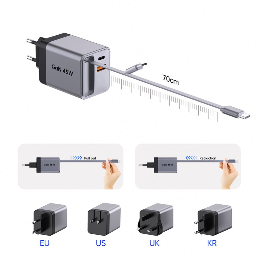 สิ่งใหม่ที่ชื่นชอบสำหรับการชาร์จอย่างรวดเร็ว: การชาร์จแบบเร็วแบบพับเก็บได้