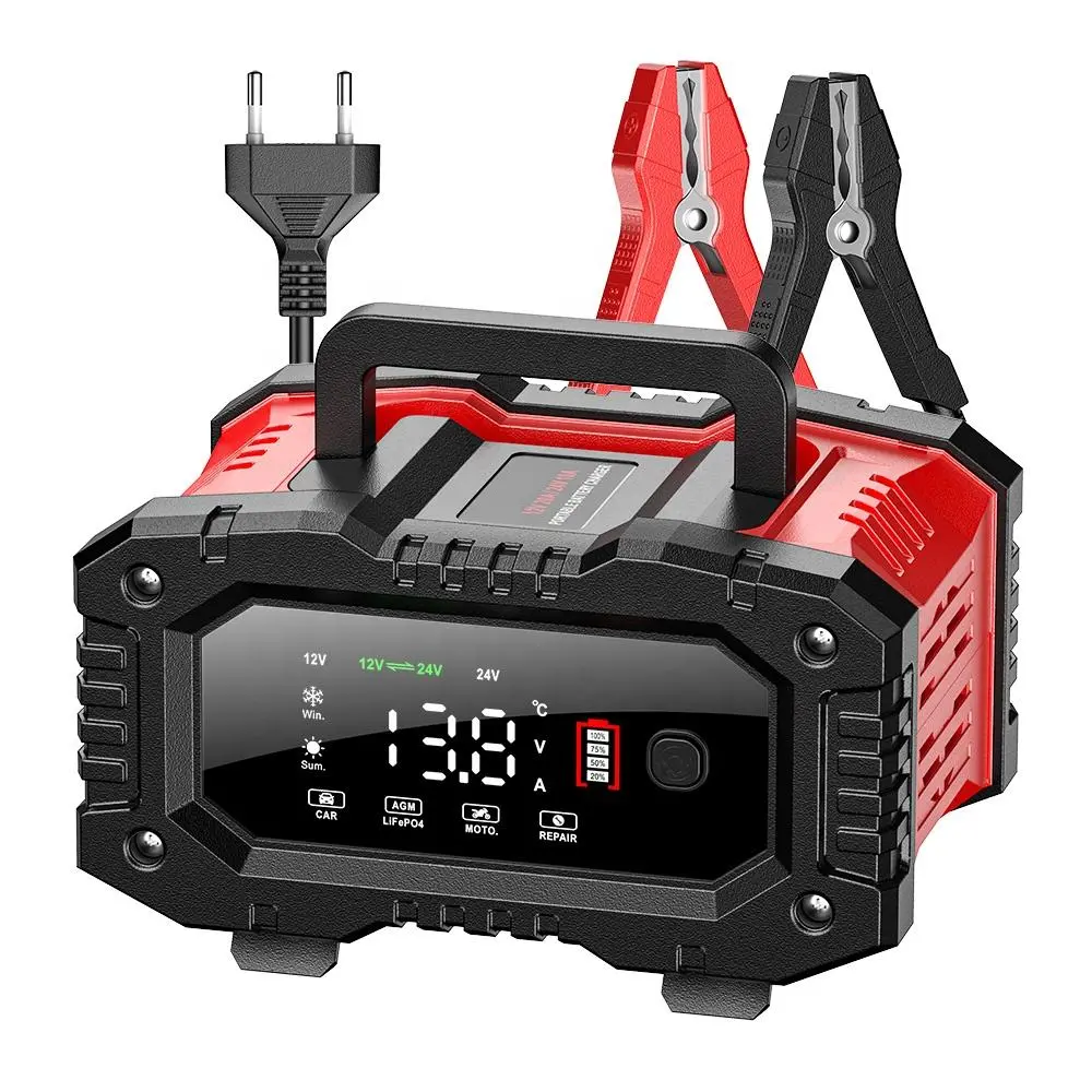 24V 10A รถอัจฉริยะรถจักรยานยนต์ Pulse Repair เครื่องชาร์จแบตเตอรี่