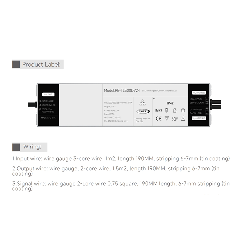 ไดร์เวอร์ LED หรี่แสงได้ DALI 250W Constnat ปัจจุบัน