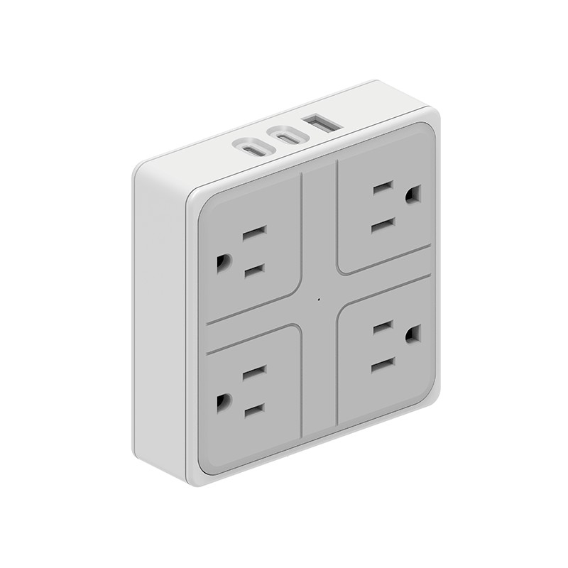 4 Outlets US US Wall Power Strip