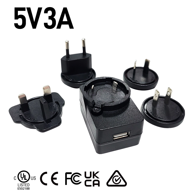 เครื่องชาร์จ USB แบบปลั๊กเปลี่ยนได้ 5V 3A