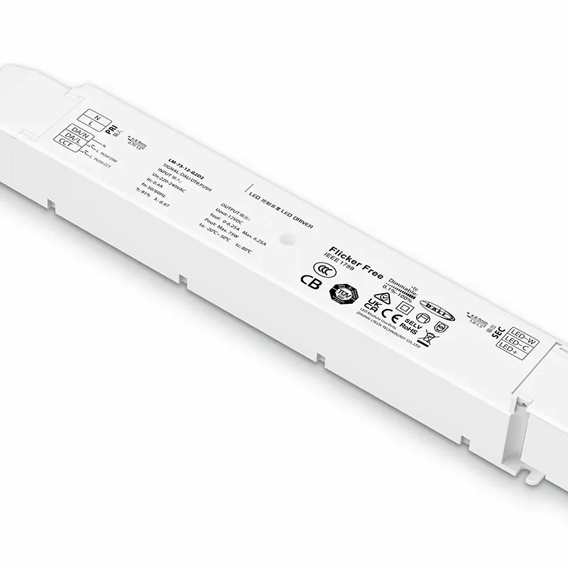 ไดร์เวอร์ LED หรี่แสงได้ DALI คงที่ 12V 75W 12V