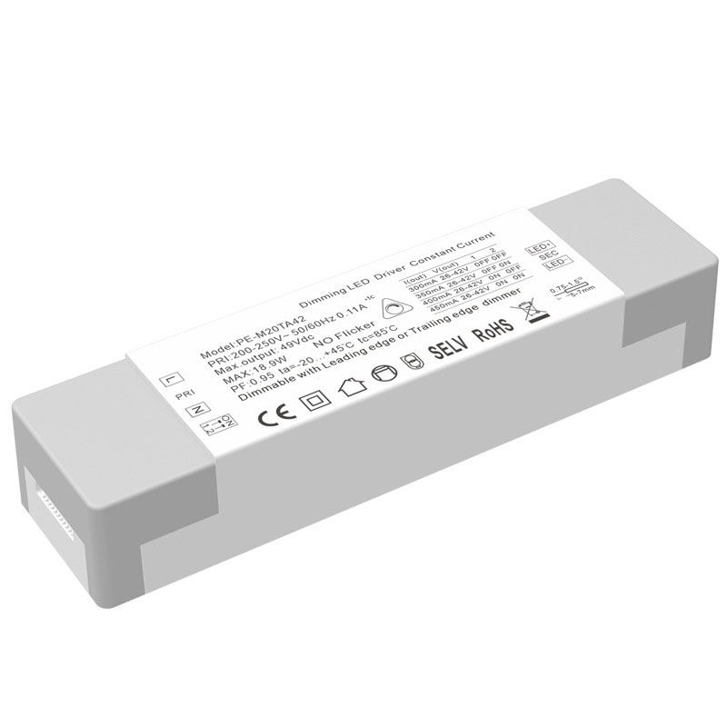 ไดร์เวอร์ LED Triac Dimmable คงที่ในปัจจุบัน 20W