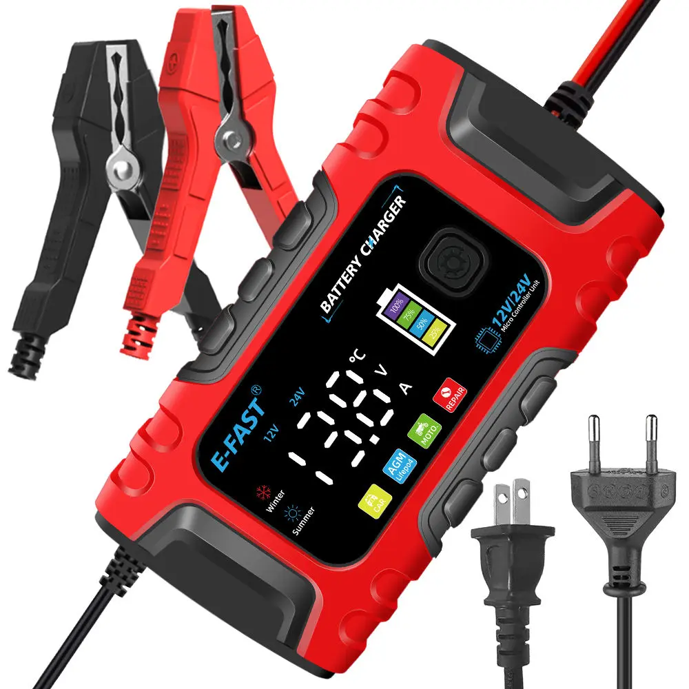 TK-600 เครื่องชาร์จแบตเตอรี่ LiFepo4 ตะกั่วกรดอัจฉริยะอัตโนมัติเต็มรูปแบบ