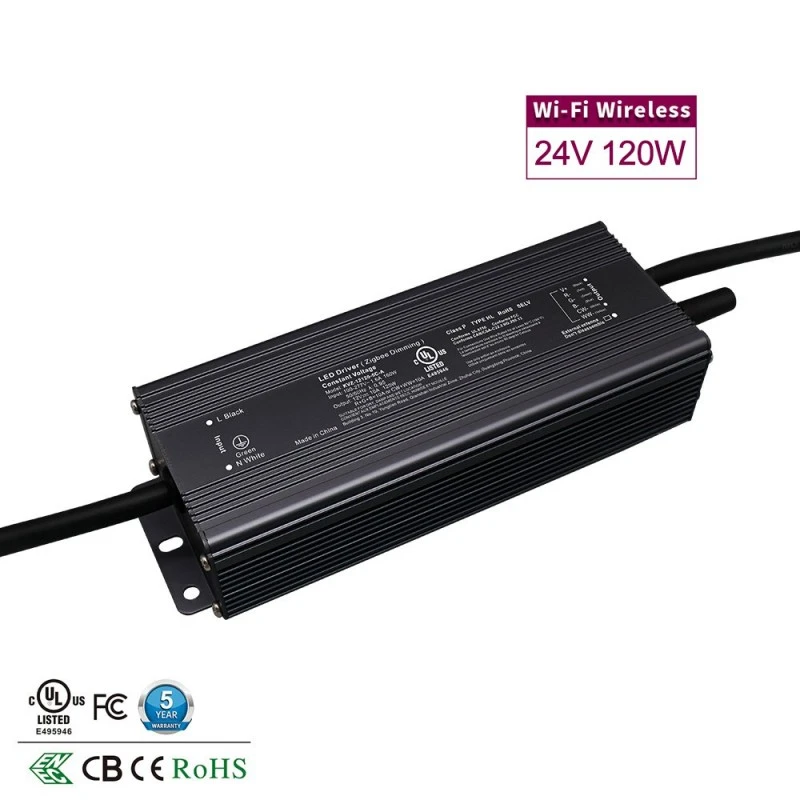 Tuya Zigbee ไดรเวอร์ LED แรงดันไฟฟ้าคงที่ 120W ลดแสงแบบไร้สาย